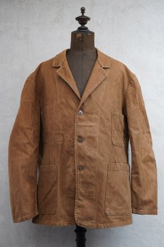 mid 20th c. brown cotton lapeled work jacket