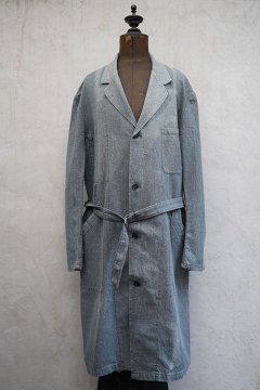 mid 20th c. salt&pepper cotton atelier coat 