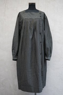 ~1930's balck × white striped work dress/coat