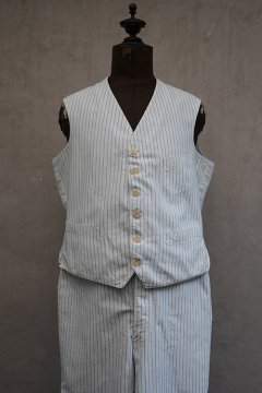~1930's striped white cotton gilet and trousers