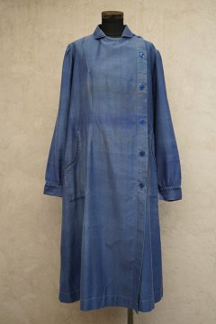 1930's-1940's blue light moleskin work dress