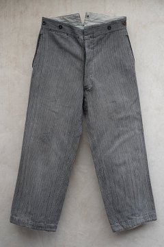1940's striped salt&pepper cotton work trousers