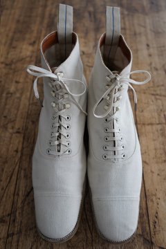 cir. 1920's white canvas boots