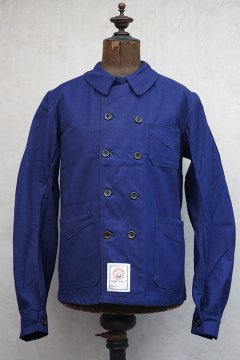 cir. 1940's double breasted cotton work jacket dead stock