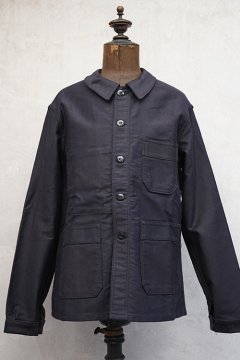 Black Moleskin Work Jacket - フレンチ・ヴィンテージ アンティーク