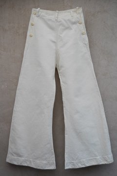 cir.1960's ecru linen cotton trousers 