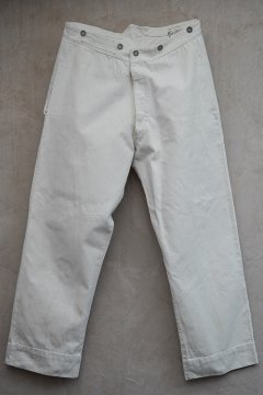 ~1930's French military bourgeron herringbone cotton work trousers