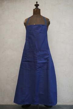 cir. mid 20th c. blue linen cotton apron 