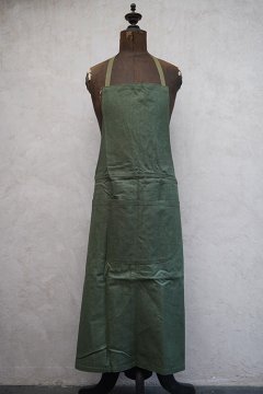 cir. mid 20th c. olive cotton apron NOS