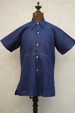 ~1940's navy cotton S/SL shirt dead stock