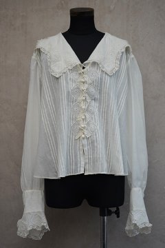 early 20th c. lace × pintuck blouse