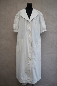 1930's-1940's S/SL white work dress