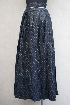 early-mid 20th c. indigo linen printed skirt