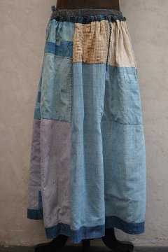 19th c. indigo patched skirt