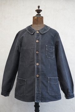 ~1940's black moleskin work jacket