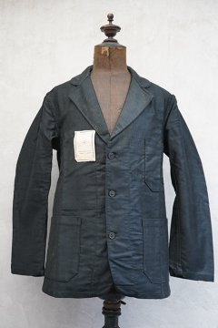 1930's black moleskin lapeled work jacket dead stock