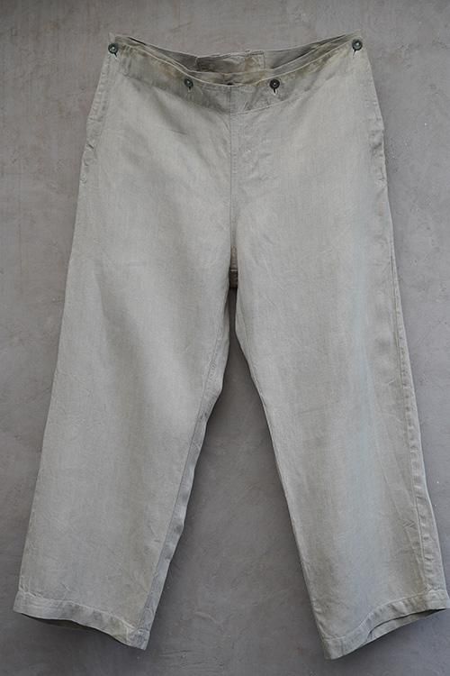 ベルジャルディニエール 古着コットンパンツ 1910's〜1930s' 30s France Antique Belle Jardiniere Wool Trous
