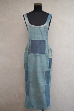 ~1930's patched indigo apron