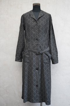 1930's-1940's printed black cotton coat