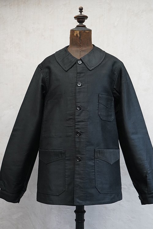 着丈約106cm1940s black moleskin work coat