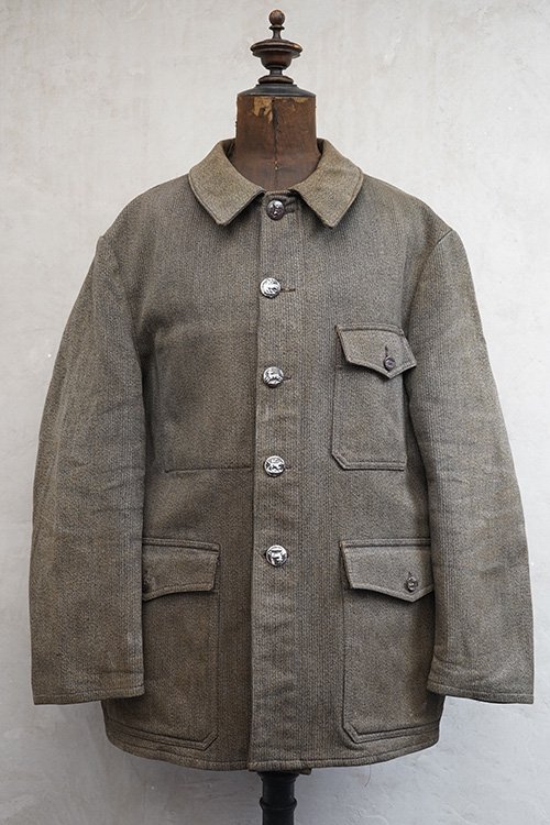 mid 20th c. brown gray pique hunting jacket - フレンチ・ヴィンテージ　 アンティーク古着「Mindbenders and Classics」
