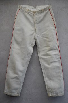 early 20th c. ecru HBT firefighter trousers