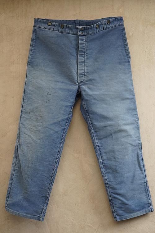 mid 20th c. pale blue moleskin work trousers 