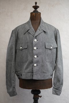 cir.1940's salt&pepper cotton work jacket 
