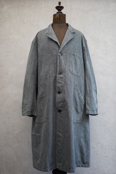 mid 20th c. salt&pepper cotton atelier coat 