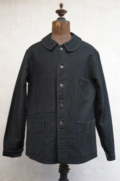 Black Moleskin Work Jacket - フレンチ・ヴィンテージ アンティーク 