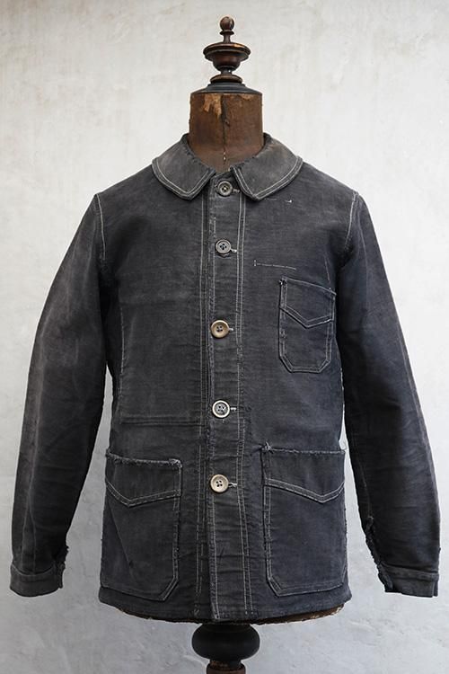 1940's black moleskin work jacket 