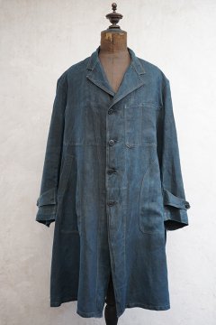 1930's indigo linen maquignon coat