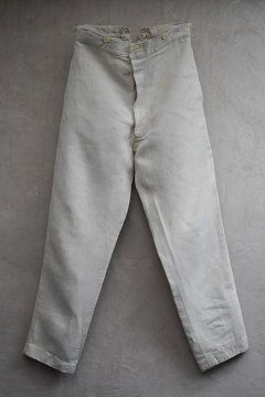 late 19th c. HBT linen bourgeron work trousers