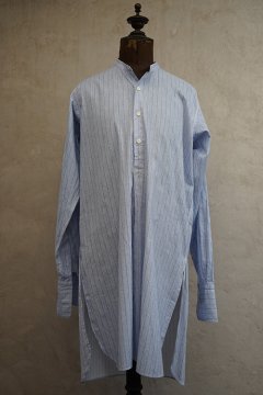 cir. 1930's-1940's striped cotton shirt with 2 collars NOS