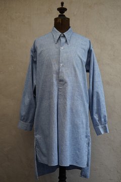1930's indigo blue × cotton shirt NOS