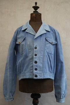 1940's blue cotton twill short jacket