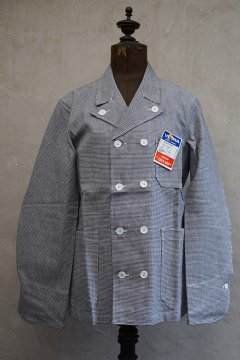 cir.1960's houndstooth cotton double breasted work jacket 