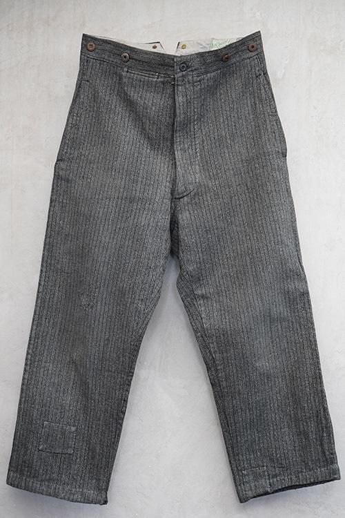 1930's-1940's striped cotton work trousers 1930's-1940's striped cotton work trousers