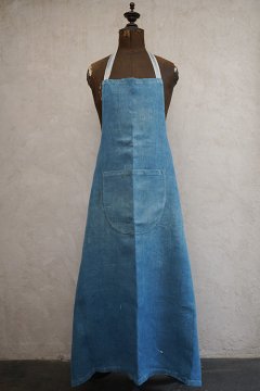 ~1930's faded indigo linen apron 