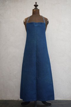 ~1930's indigo linen cotton apron