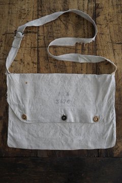~1930's numbered ecru linen musette