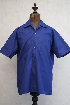 mid 20th c. blue cotton S/SL shirt NOS