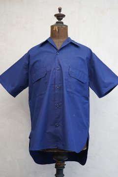 cir. 1940's blue cotton S/SL shirt NOS
