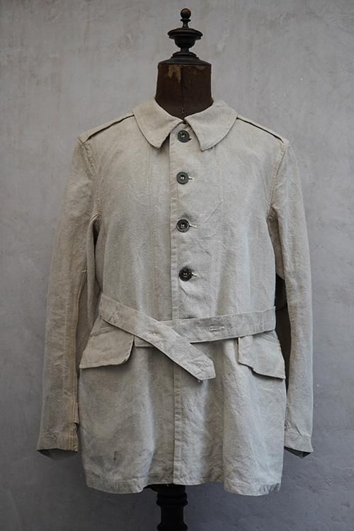 1930's ecru linen M38 bourgeron jacket - フレンチ・ヴィンテージ