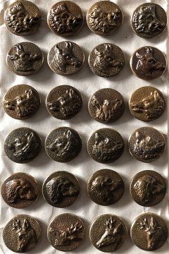 ~1940's 24 brass hunting buttons 17mm 