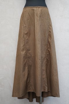 early 20th c. brown striped long skirt