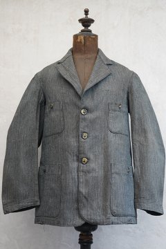 cir.1930's striped HBT cotton 4 pocket jacket NOS