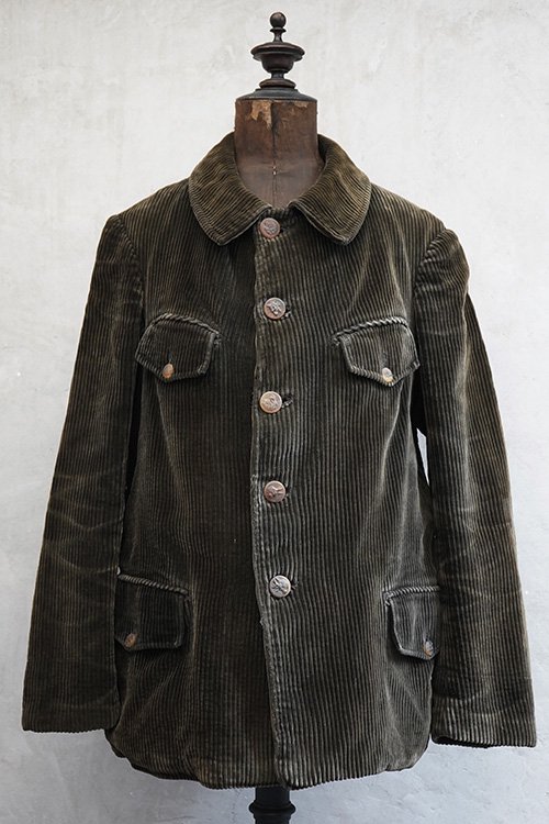 1930's dark brown corduroy hunting jacket - フレンチ・ヴィンテージ