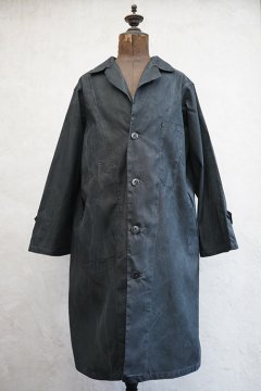 cir.1940's black linen cotton maquignon coat