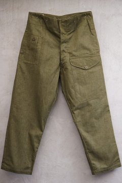 1950's British military green denim buttledress trousers NOS